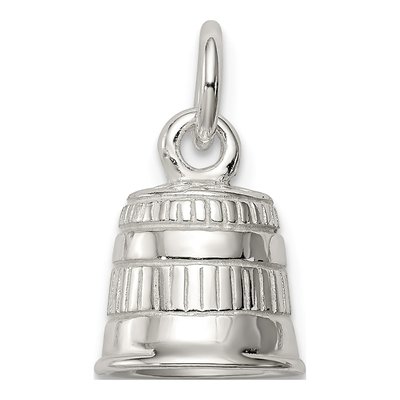 Sterling Silver 3-D Thimble Charm – view 5