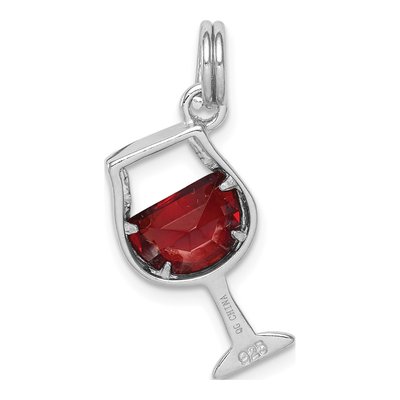 Sterling Silver CZ Wine Glass Charm – view 4