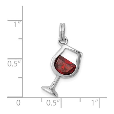 Sterling Silver CZ Wine Glass Charm – view 5