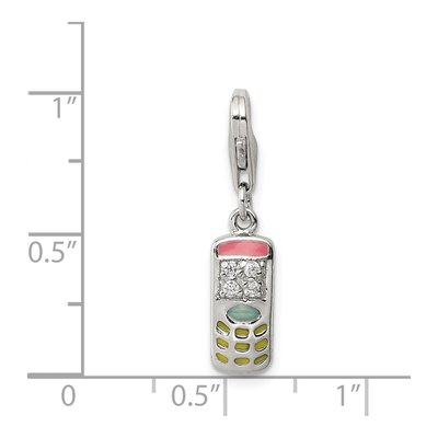 Sterling Silver CZ Cell Phone Charm – view 4