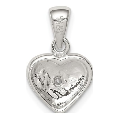 Sterling Silver CZ Enamel Heart Pendant – view 4