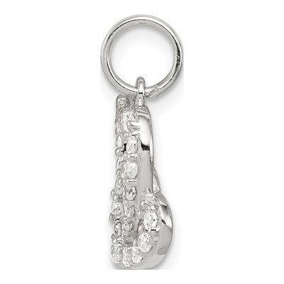 Sterling Silver CZ Interlocking Hearts Charm – view 3