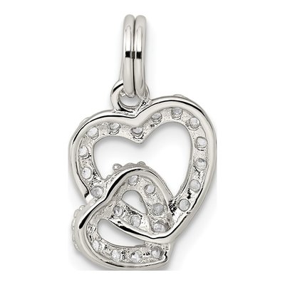 Sterling Silver CZ Interlocking Hearts Charm – view 5