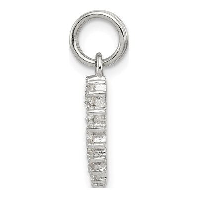 Sterling Silver CZ Heart Pendant – view 3