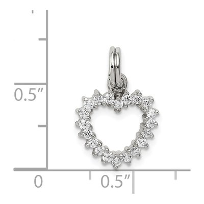 Sterling Silver CZ Heart Pendant – view 4