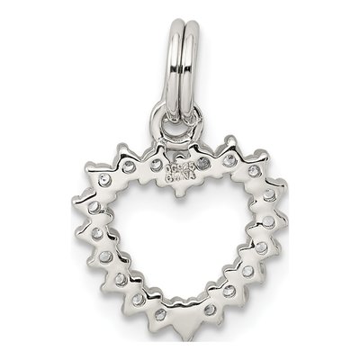 Sterling Silver CZ Heart Pendant – view 5