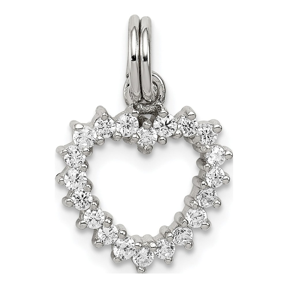 Sterling Silver CZ Heart Pendant