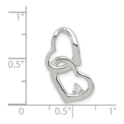 Sterling Silver CZ Open Heart Pendant – view 4