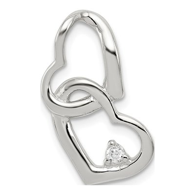 Sterling Silver CZ Open Heart Pendant