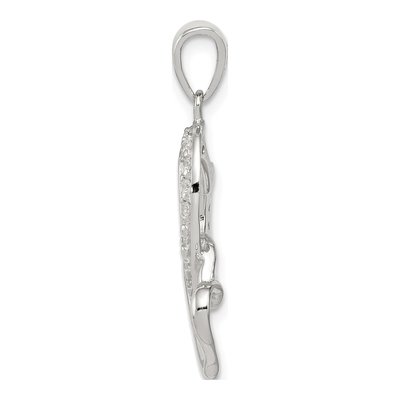Sterling Silver CZ Double Heart Pendant – view 3