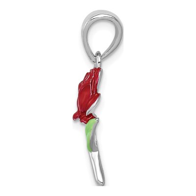 Sterling Silver Enamel Flower Pendant – view 3