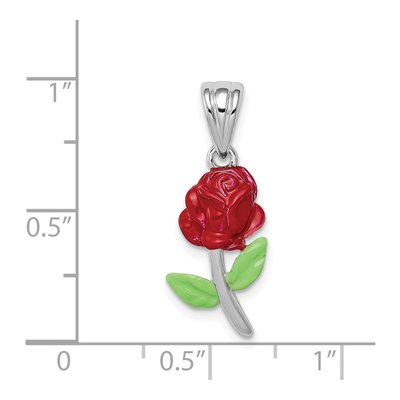 Sterling Silver Enamel Flower Pendant – view 4