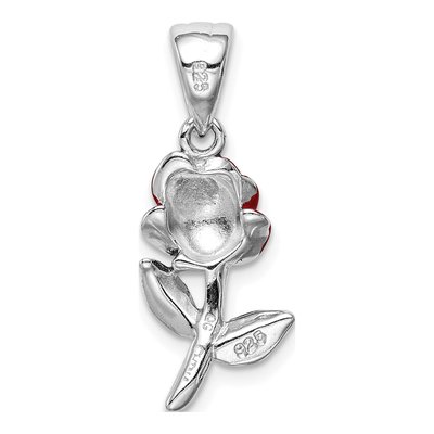 Sterling Silver Enamel Flower Pendant – view 5