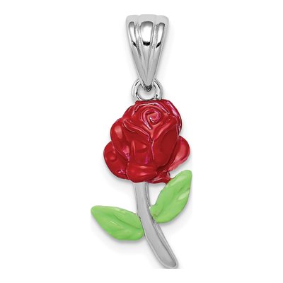 Sterling Silver Enamel Flower Pendant