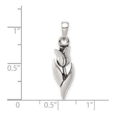 Sterling Silver Antiqued Tulip Pendant – view 4
