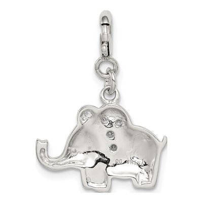 Sterling Silver CZ Enamel Elephant Pendant – view 5