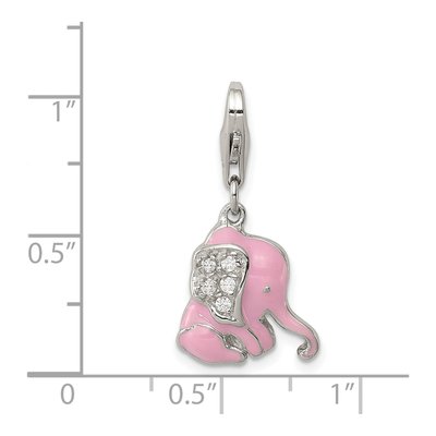 Sterling Silver CZ Enamel Elephant Charm – view 4