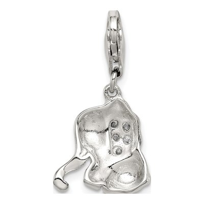 Sterling Silver CZ Enamel Elephant Charm – view 5