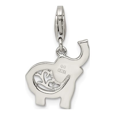 Sterling Silver Blue Enamel Elephant Charm – view 5