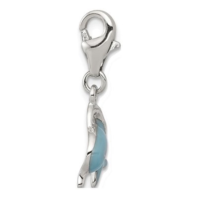 Sterling Silver Enameled Dolphin Charm – view 3