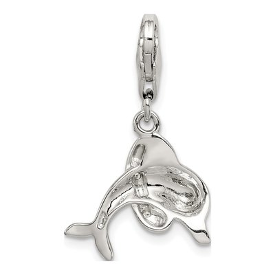 Sterling Silver Enameled Dolphin Charm – view 5
