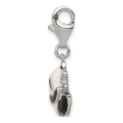 Sterling Silver CZ Enamel Panda Charm – view 3