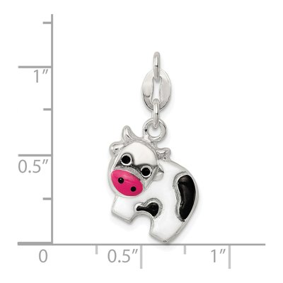Sterling Silver Enameled Cow for Kids Charm – view 4