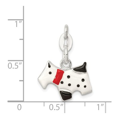 Sterling Silver Enameled Scottie Dog Charm – view 4