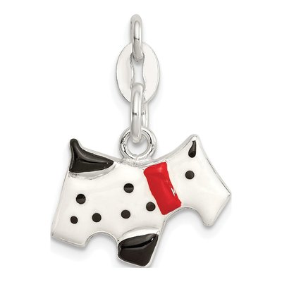 Sterling Silver Enameled Scottie Dog Charm – view 5