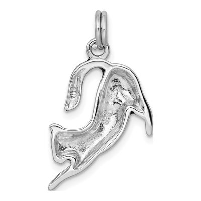 Sterling Silver Black Enamel Cat Pendant – view 4