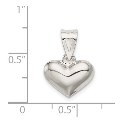 Sterling Silver Puffed Heart Pendant – view 5
