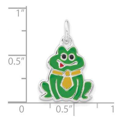 Sterling Silver Multicolor Enameled Frog Charm – view 3