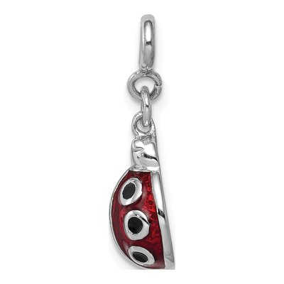 Sterling Silver Enameled Ladybug Pendant – view 3