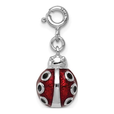 Sterling Silver Enameled Ladybug Pendant