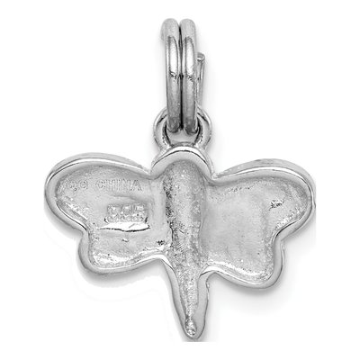 Sterling Silver Glitter Enamel Dragonfly Charm – view 4