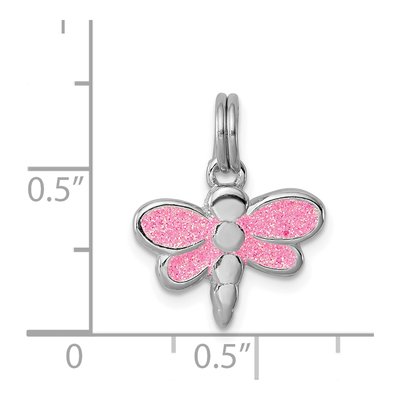 Sterling Silver Glitter Enamel Dragonfly Charm – view 5