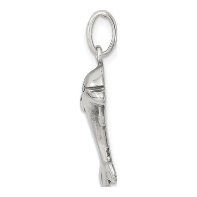 Sterling Silver Antiqued Dolphin Pendant – view 3