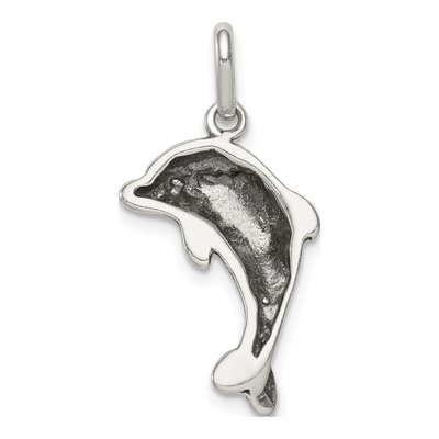 Sterling Silver Antiqued Dolphin Pendant – view 5