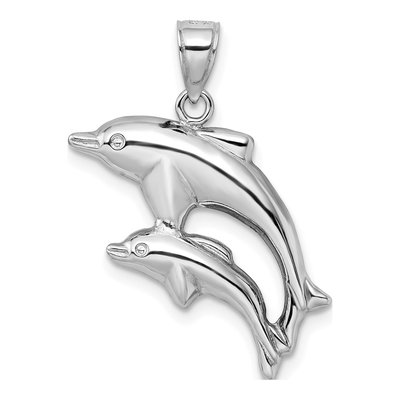 Sterling Silver Dolphins Pendant – view 4