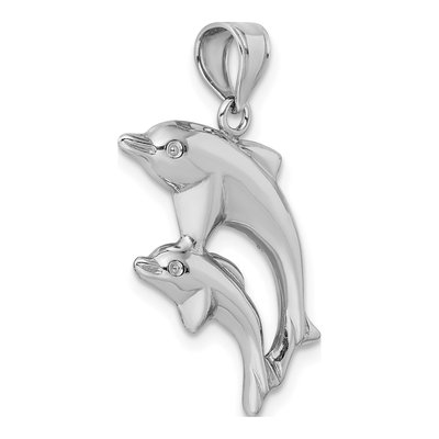 Sterling Silver Dolphins Pendant – view 6