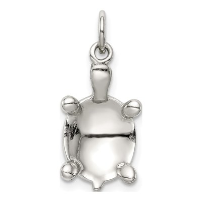 Sterling Silver Green Enamel Turtle Pendant – view 5