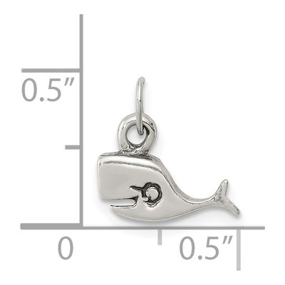 Sterling Silver Antiqued Whale Pendant – view 4