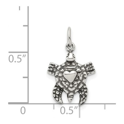 Sterling Silver Antiqued Sea Turtle Charm – view 4