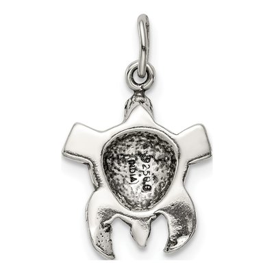 Sterling Silver Antiqued Sea Turtle Charm – view 5