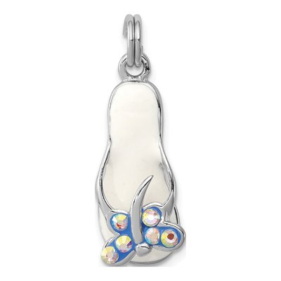Sterling Silver CZ Butterfly Sandal Charm