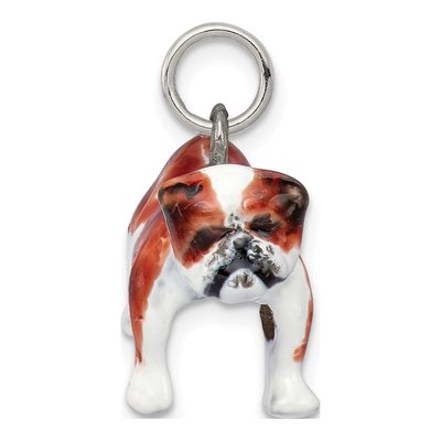 Sterling Silver Enameled Bulldog Pendant – view 3