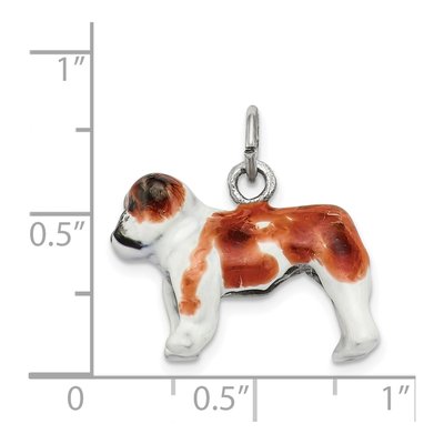 Sterling Silver Enameled Bulldog Pendant – view 4
