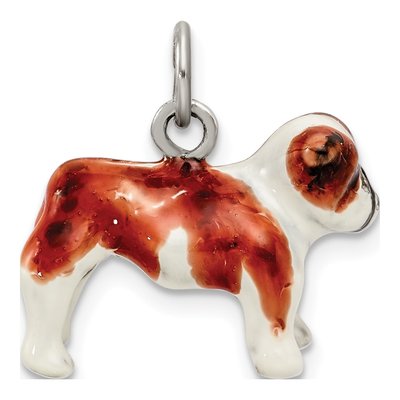 Sterling Silver Enameled Bulldog Pendant – view 5
