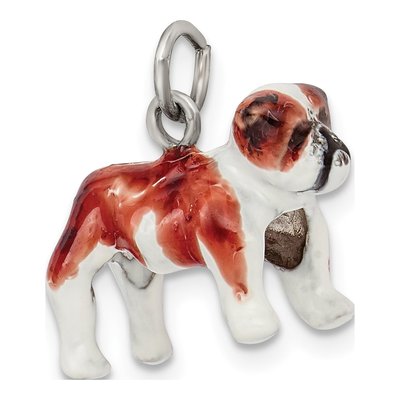 Sterling Silver Enameled Bulldog Pendant – view 6
