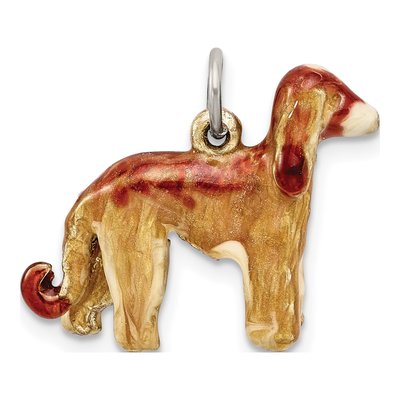 Sterling Silver Enameled Afghan Dog Pendant – view 5